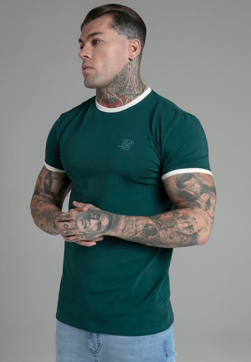 Siksilk T-Shirt Ringer T-Shirt in Green