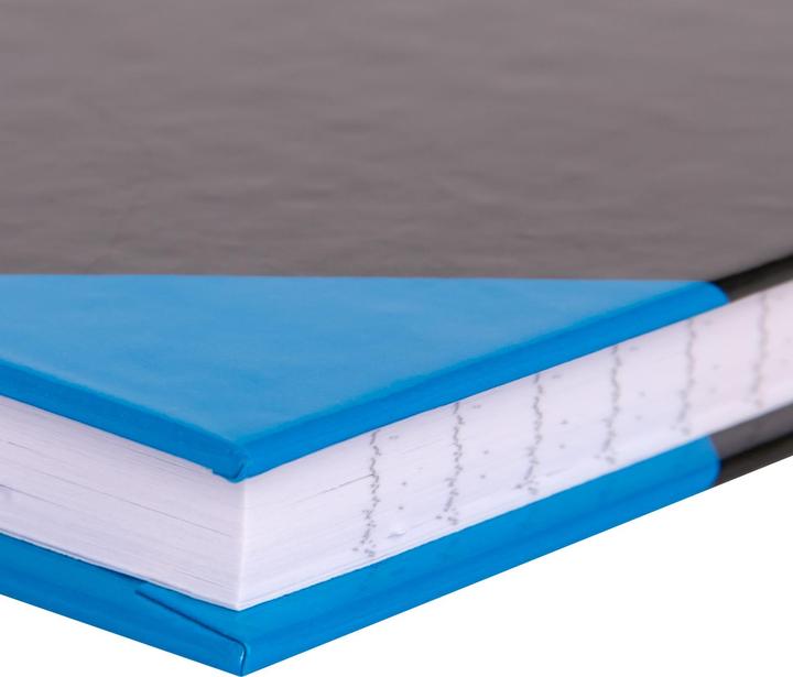 Image du produit Idena Cahier A7 ligné noir bleu FSC-Mix (A7, À rayures, Couverture rigide)