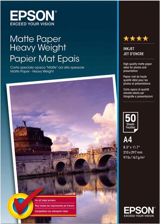 Epson Papier mat poids lourd (167 g/m², A4, 50 x)