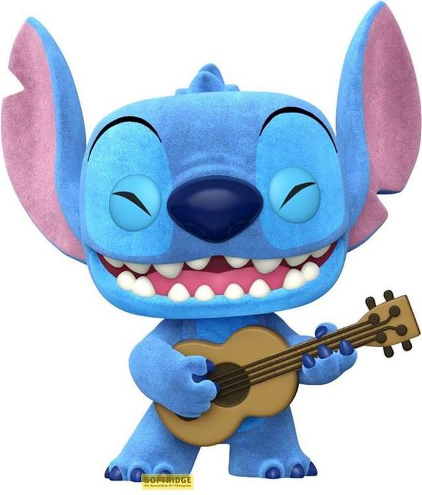 Actual product image Funko DISNEY - POP N° XXX - Ukelele Stitch (FLOCKED) +T-shirt (XL)