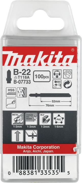 Actual product image Makita Jigsaw blade B-22 100pcs