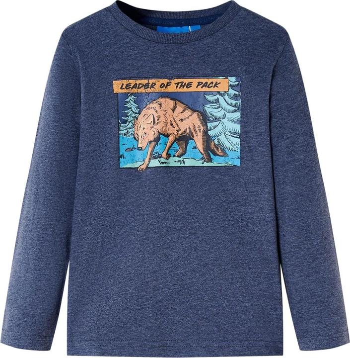 Image du produit VidaXL T-shirt manches longues enfant Bleu foncé Mélange 92,Composition : 100 (92)