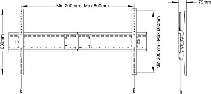 Image du produit Multibrackets M Universal Tilt Wallmount HD MAX 800x600 (Mur, 110", 125 kg)