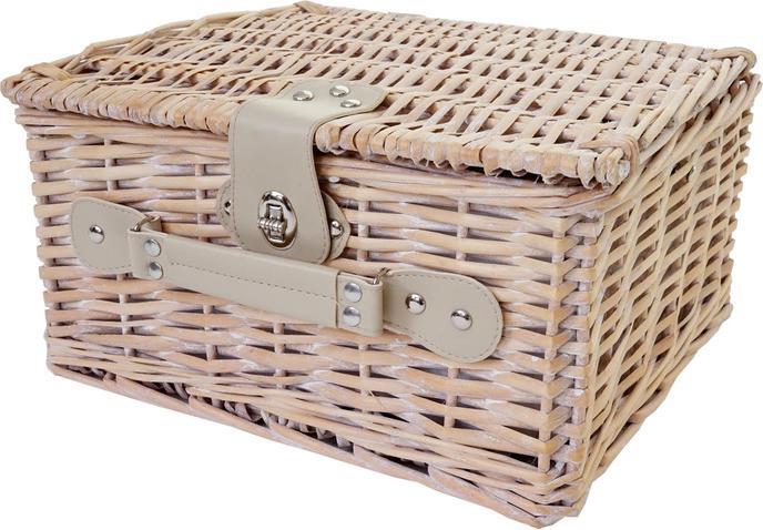 Actual product image Swisshandel24 Picnic basket set for 4 people, picnic bag + cooler compartment, porcelain glass stainless steel