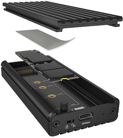Produktbild Icy Box Externes Gehäuse IB-1917M-C32a M.2 (M.2 2260, M.2 2242, M.2 2280, M.2 2230)
