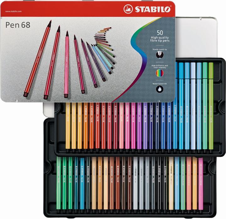 Actual product image STABILO Pen 68 Premium felt-tip pen (Multicoloured, 50 x)