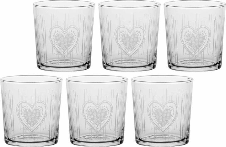 Immagine prodotto La Porcellana Bianca Set di 6 bicchieri spessi Babila Heart - Trasparente 350 ml (0.35 l, 6 x)