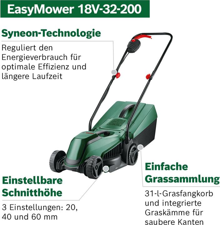 Immagine prodotto Bosch Home & Garden Easy Mower 18V-32-200 Solo (Batteria ricaricabile)