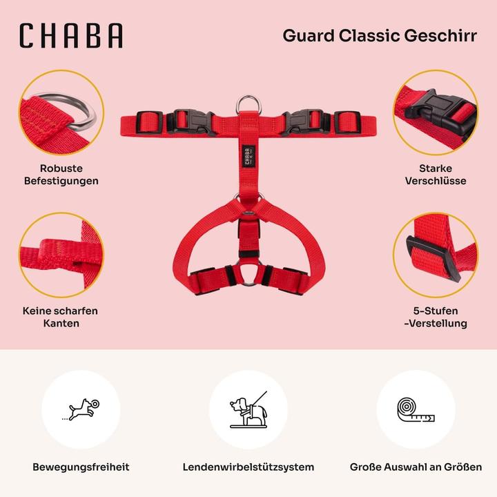 Immagine prodotto Chaba CH SZELKI GUARD M (P)25-40 (D)35-55X2CM CZERWONE 5067 (M, Cane, Generale, Passeggiare)