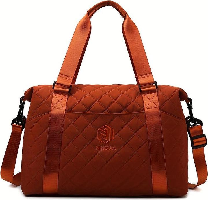Immagine prodotto Only-Bags.Store Borsone da viaggio di grande capacità con motivo Argyle, tinta unita, Tote per il pernottamento con