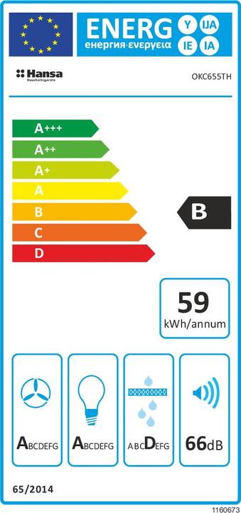 Energie-Label Hansa OKC655TH (Wandhaube)