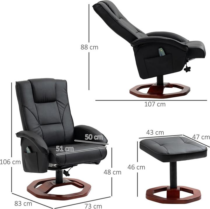 Actual product image Jamb Massage chair with footrest
