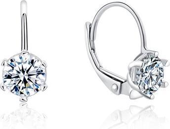 Image du produit Moiss Gentle silver earrings with clear zircons E0000676 - Dimensions : 1.5 x 0.9 cm