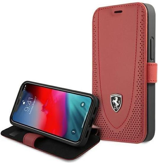 Image du produit Ferrari FEOGOFLBKP12SRE iPhone 12 mini 5,4" czerwony/red book Off Track Perforated (Apple iPhone 12 mini)