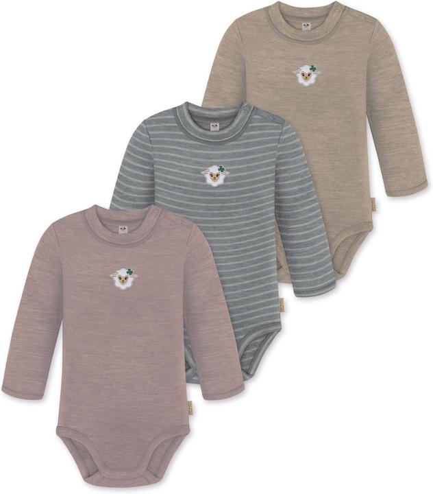 Normani 3er Pack Baby Merino Langarmbody „Tuai" - 9403