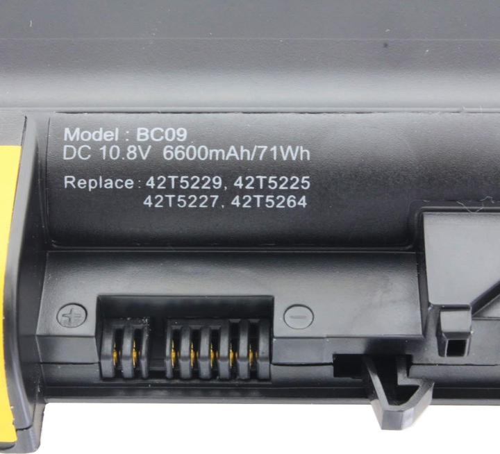 Image du produit Lenovo Batterie Thinkpad série R61, série R500, série T61 (6 cellules, 6600 mAh)