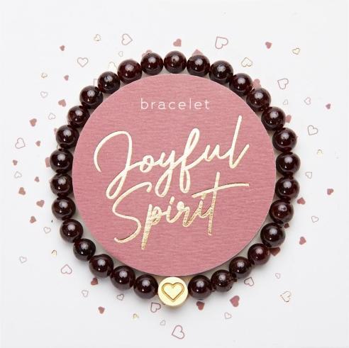 Immagine prodotto HCA Armband - "Joyful Spirit" - Granat (18 cm, Pietre preziose abbinate a un elemento in acciaio inossidabile placcato oro Fascia elastica)
