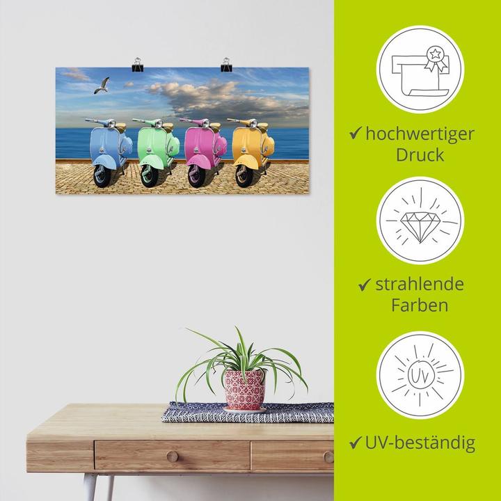 Produktbild Artland Vespa-Roller in bunten Farben T6ID (100 x 50 cm)