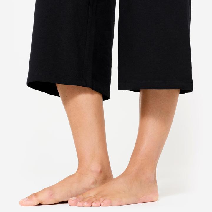 Actual product image Kimjaly Yoga Caprihose Damen hoher Bund - tiefschwarz (3XL)