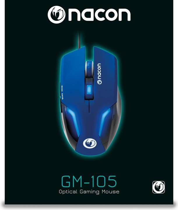 Produktbild Nacon Gaming GM-105 Maus Linkshändig USB Typ-A Optisch 2400 DPI (Kabelgebunden)