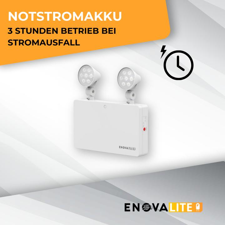 Image du produit Enovalite Luminaire de chemin de fuite à LED, 6 W, Twin Spot, montage mural