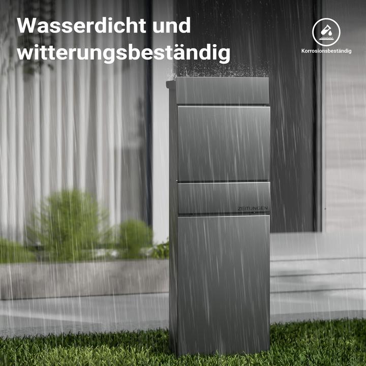 Actual product image Wiltec Pedestal letter box Newspaper roll anthracite Letter box Post box Post box