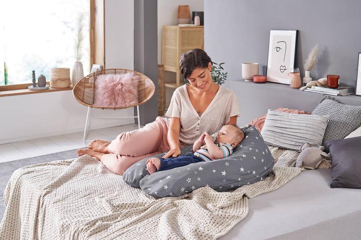 Image du produit Theraline Coussin d'allaitement "Das Original" avec rembourrage en épeautre, housse incluse 190 cm (190 cm)