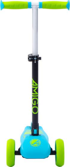 Produktbild Amigo Twister faltbarer 3-Rad-Kinderroller mit Fussbremse blau/lime