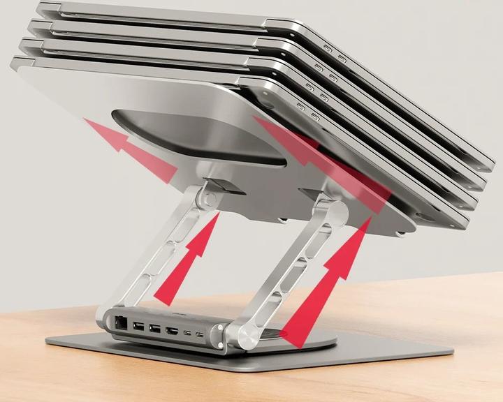 Immagine prodotto Unitek PODSTAWKA POD LAPTOP + HUB USB-C HDMI 1.4 4K PD 100W (USB-C, 1 Porti)