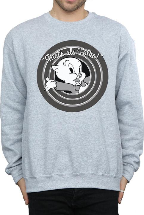 Actual product image Looney Tunes Mens That's All Folks Porky Pig Sweatshirt (3XL)