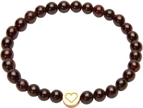 Immagine prodotto HCA Armband - "Joyful Spirit" - Granat (18 cm, Pietre preziose abbinate a un elemento in acciaio inossidabile placcato oro Fascia elastica)