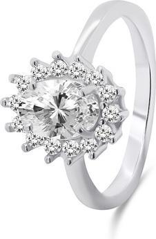 Image du produit Brilio Silver - Silver engagement ring RI045W - Circuit : 54 mm (54)