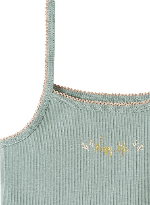 Actual product image Vertbaudet 3-pack girls' strap tops, rib Oeko-Tex (116)