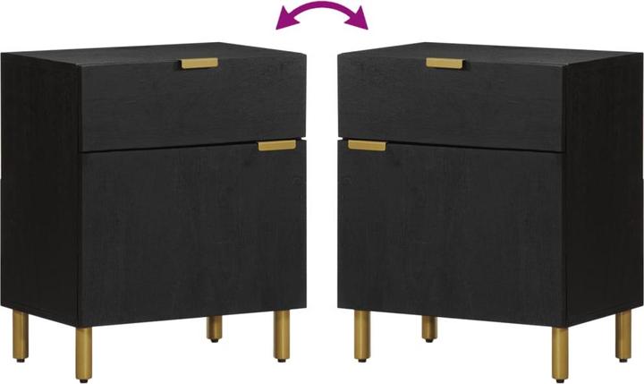 Produktbild VidaXL Nachttisch Nachtschrank Nachtkommode Nachtkonsole Schwarz Holzwerkstoff (50 x 33 x 60 cm)