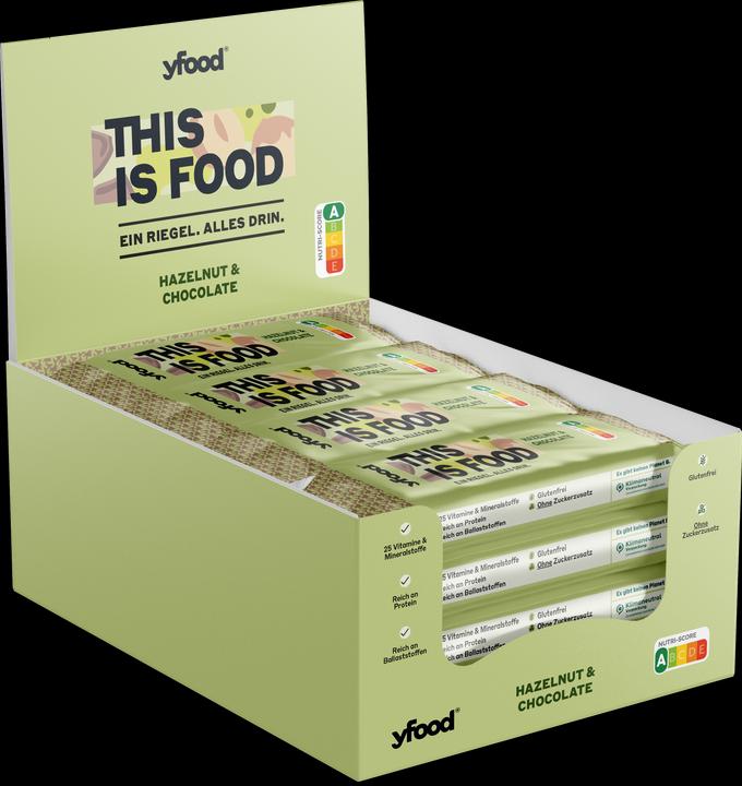 Immagine prodotto YFood Nocciola e cioccolato (Cioccolato, Nocciola, 1 pz., 60 g)