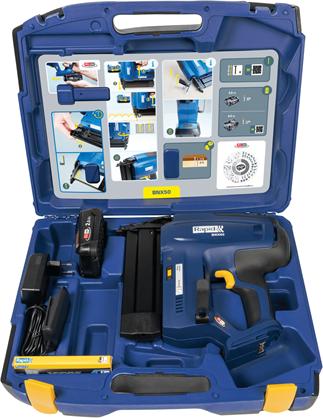 Image du produit Rapid BNX50 Cloueur sans fil 18V P4A dans sa mallette, batterie et chargeur inclus