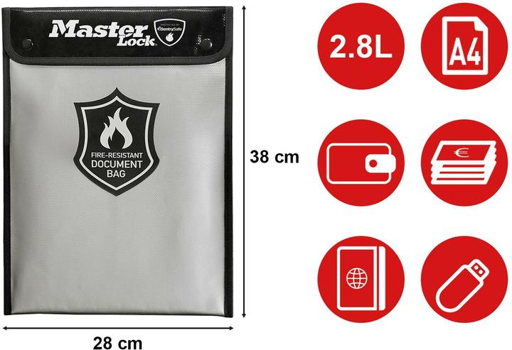 Produktbild Master Lock Feuerbeständige Dokumententasche (A4)