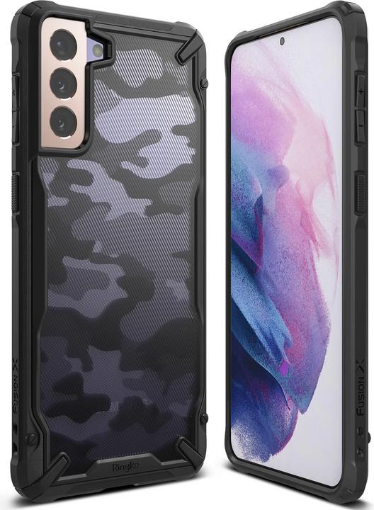 Actual product image Ringke Fusion X Design durable PC Case with TPU Bumper for Samsung Galaxy S21+ 5G (S21 Plus 5G) Camo (Samsung Galaxy S21+)