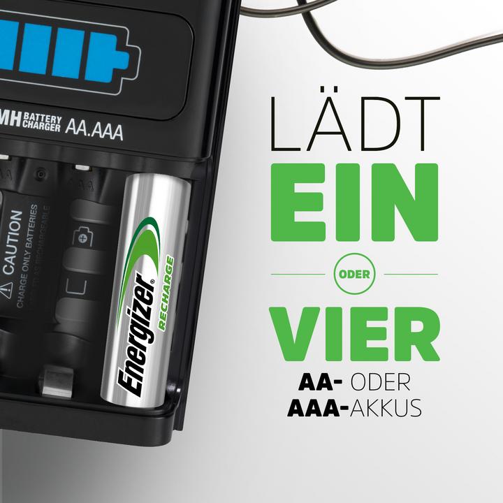 Actual product image Energizer Recharge 1-Hour (4 pcs., AA, AAA, 2300 mAh, Battery + charger)