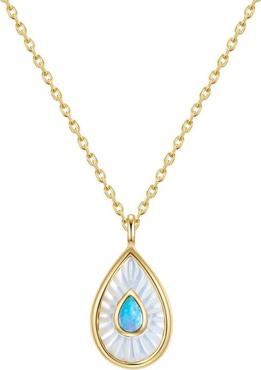 Actual product image Glanzstücke München Ladies Sterling Silver Opal (synth.) mother-of-pearl yellow gold 40.0 cm base chain + 5.0 cm (Sterling Silver, 40 - 45 cm)
