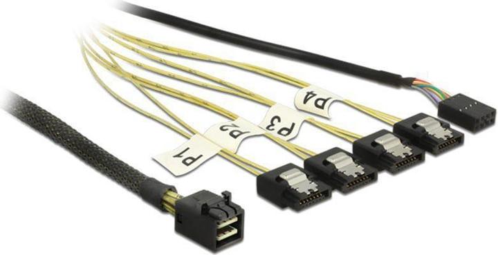 Actual product image Delock Reverse SAS cable: 4xSATA - SFF-8643, 0.5m