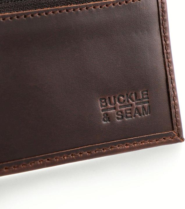 Buckle & Seam Leder Portemonnaie Bill Braun