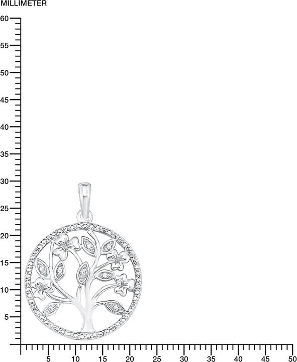 Produktbild Amor 45 cm lange Halskette mit Lebensbaum-Anhänger aus 925er Sterling Silber (Silber)