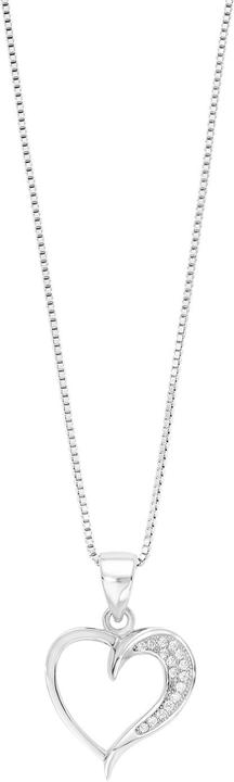 Immagine prodotto Amor Elegante catena veneziana lunga 45 cm con ciondolo a cuore lungo circa 2,1 cm (Argento)