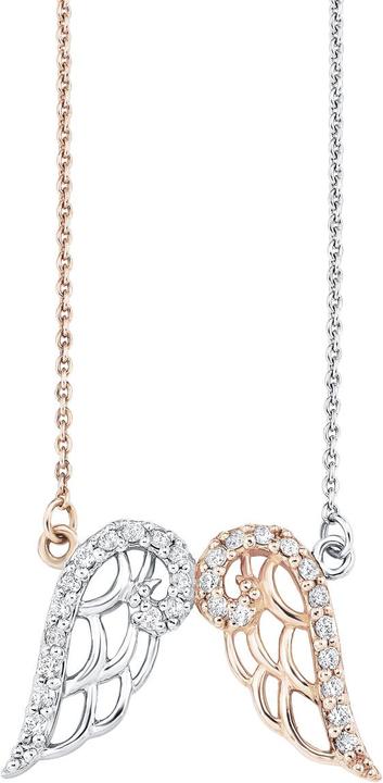 Image du produit Amor Collier de 42 cm avec pendentif en forme d'aile en argent massif de titre 925 (Argent)
