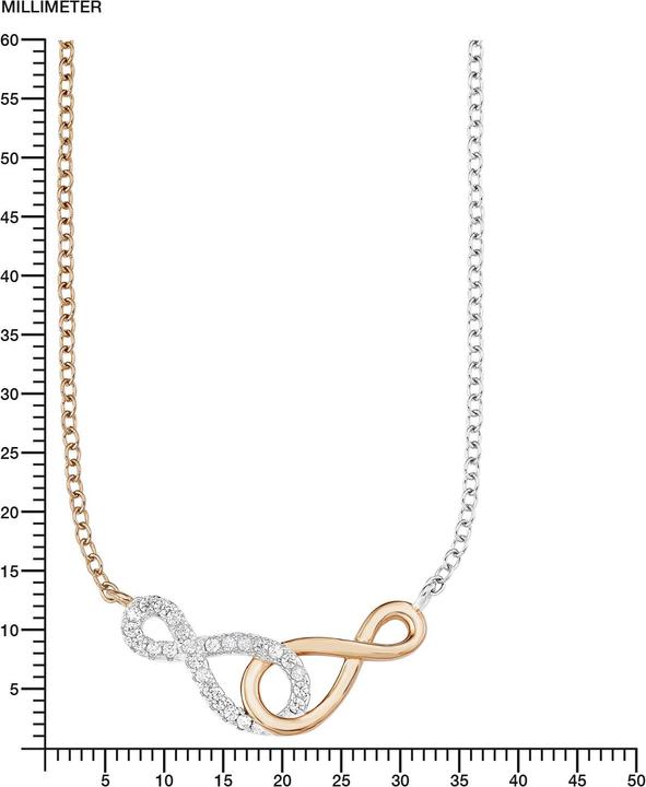 Image du produit Amor Chaîne d'ancre réglable en longueur (42+3 cm de chaîne d'extension) avec symboles de l'infini (Argent)