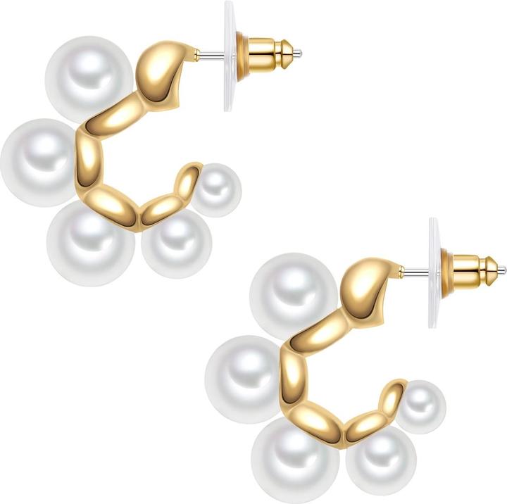 Actual product image Yokoamii Ladies hoop earrings metal alloy - 36450 (Metal alloy)