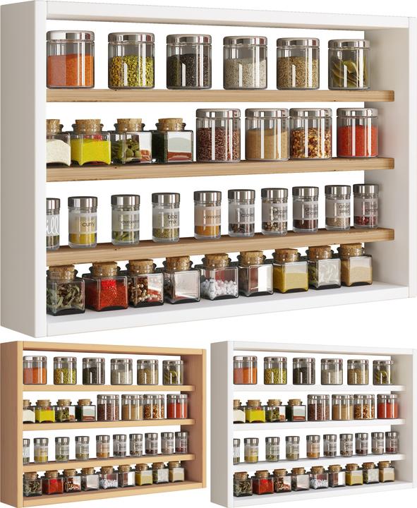 Immagine prodotto VCM Scaffale a muro portaspezie cucina Esaldi M (60 x 40 x 10 cm)