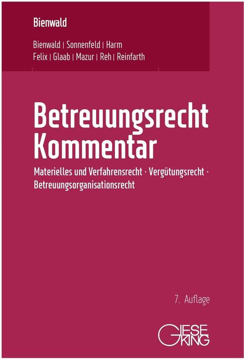 Immagine prodotto Betreuungsrecht Kommentar (Tedesco, Jörg Felix, Werner Bienwald, Alexandra Reinfarth, Sarah Glaab, Nicole Reh, Uwe Harm, Christa Bienwald, Szymon Mazur, Susanne Sonnenfeld, 2022)