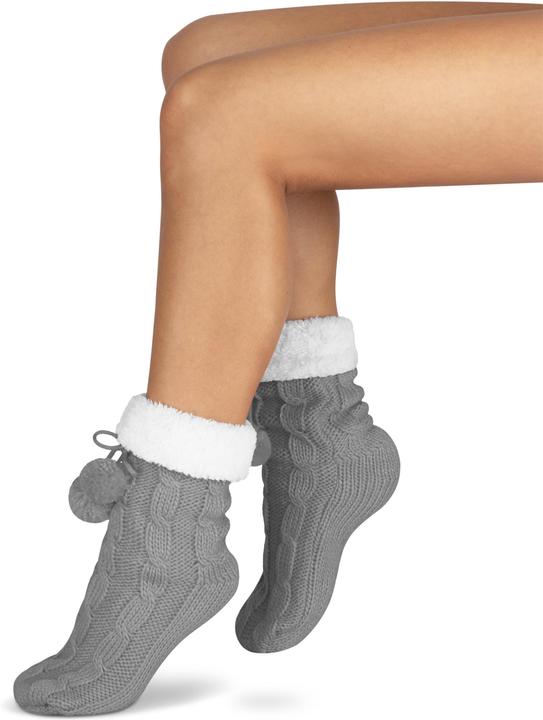 Image du produit Normani Chaussons en tricot avec pompon et ABS (Une unité par pack, 36 - 40)